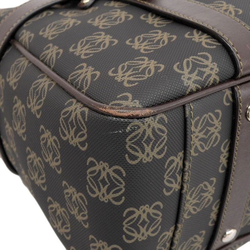 http://ロエベ%20LOEWE%20ハンドバッグ%20PVC%20レザー%20ブラウン%20中古%20OB1724