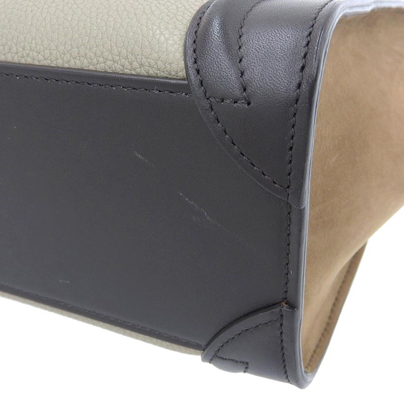 http://セリーヌ%20CELINE%20ラゲージ%20ナノショッパー%202WAY%20ハンドバッグ%20ショルダーバッグ%20レザー%20ブラック%20グレージュ%20ブラウン%20中古%20OB1756