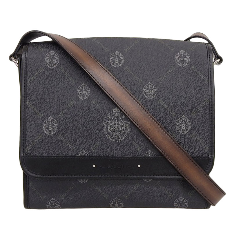 ベルルッティ BERLUTI フラヌールPM ショルダーバッグ PVC レザー ブラック 中古 OB1758