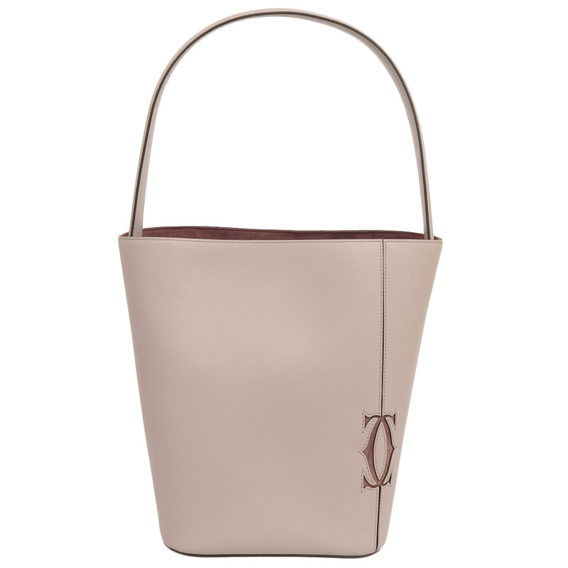 カルティエ CARTIER マストC ショルダーバッグ レザー ピンクベージュ 中古 OB1759