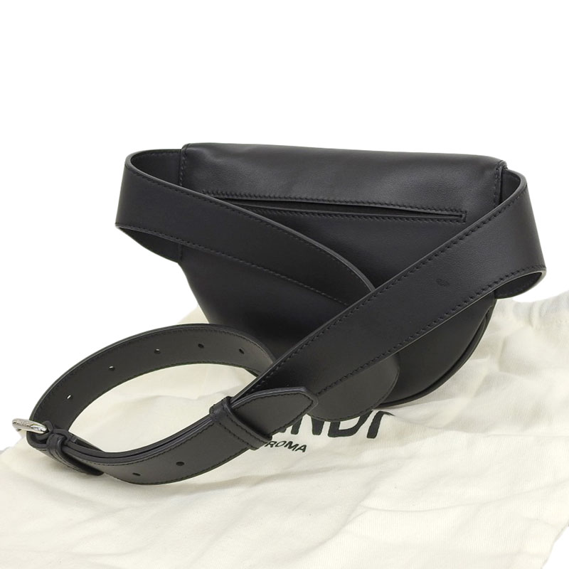 http://フェンディ%20FENDI%20ボディバッグ%20ウエストバッグ%20ベルトバッグ%20レザー%20ブラック%207VA525%20中古%20OB1760