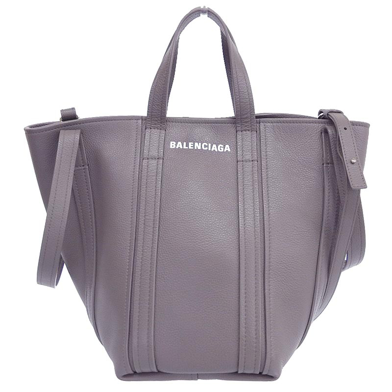 バレンシアガ BALENCIAGA エブリデイ ノースサウス 2WAYバッグ トートバッグ ショルダーバッグ レザー グレー 672791 中古 OB1767