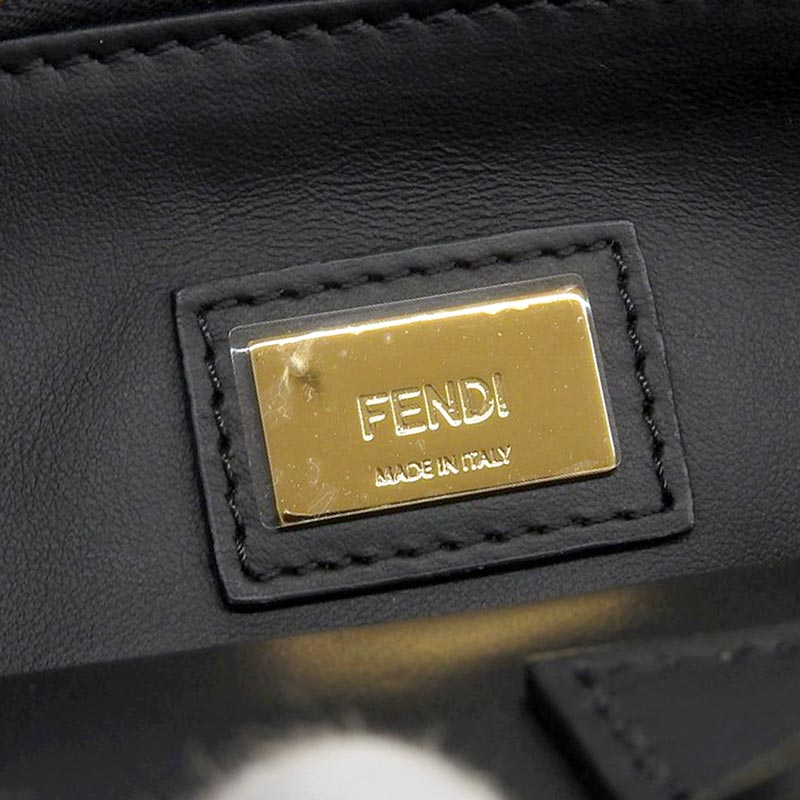 http://フェンディFENDI%20プチトゥージュール%20モンスター%202WAYバッグ%20ハンドバッグ%20ショルダーバッグ%20レザー%20ブラック%208BH253%20中古%20OB1774