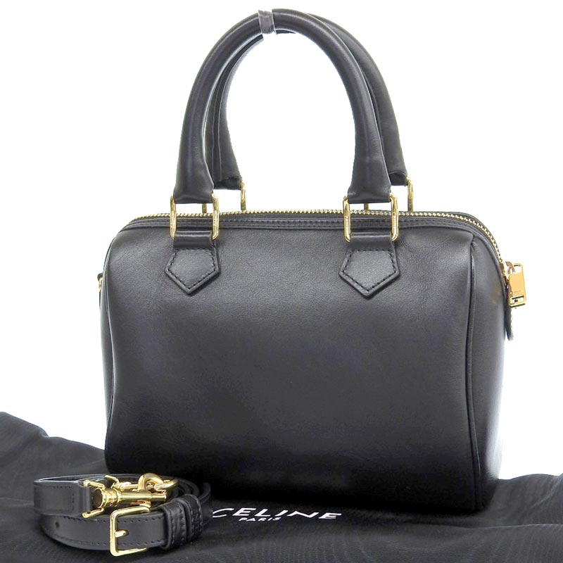 http://セリーヌ%20CELINE%20スモールボストン%20キュイル%20トリオンフ%20ショルダー%20ハンドバッグ%20レザー%20ブラック%20113773DU3.38NO%20中古%20OB1779