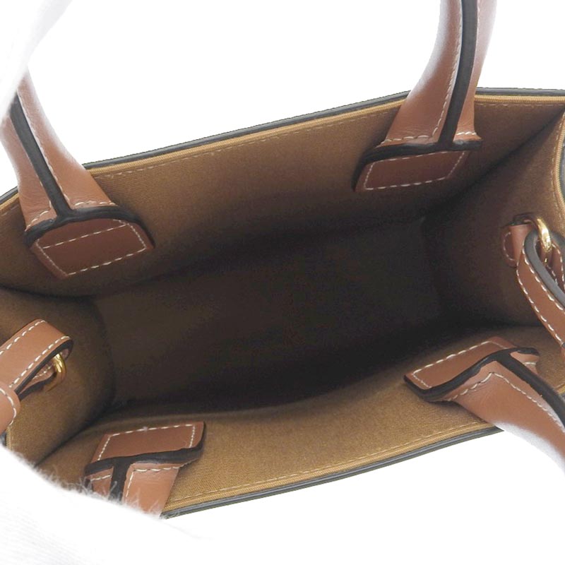 http://セリーヌ%20CELINE%20ミニバーティカルカバ%202WAYバッグ%20ショルダーバッグ%20トリオンフキャンバス/レザー%20タン%20中古%20OB1781