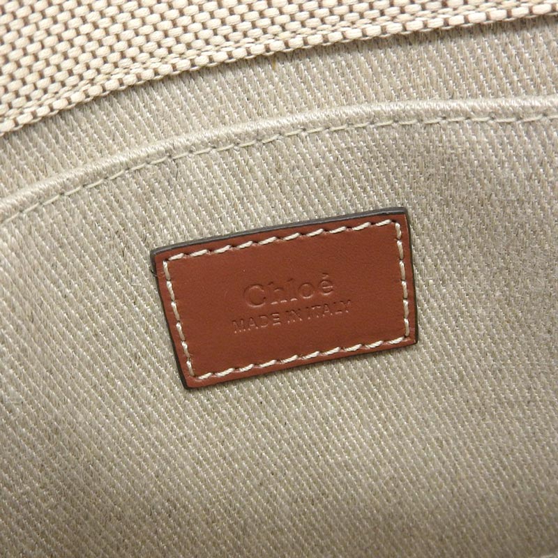 http://クロエ%20CHLOE%20ウッディスモールトートバッグ%202WAY%20ハンドバッグ%20キャンバス/レザー%20ベージュ/ブラウン%20CHC22AS397%20中古%20OB1785