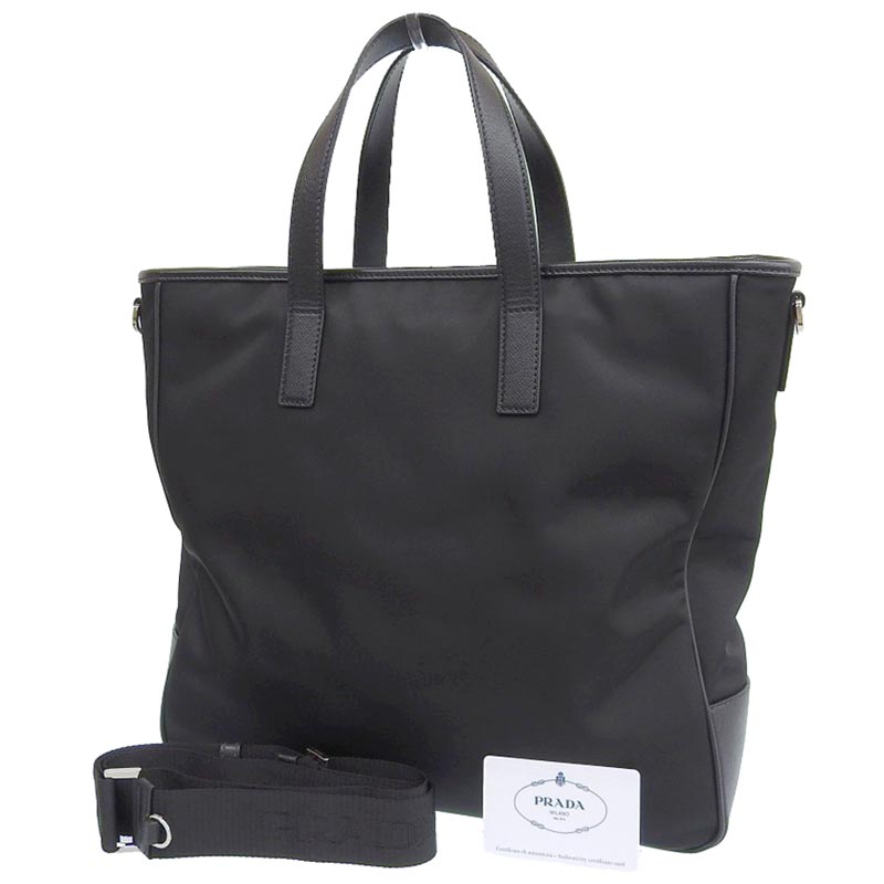 http://プラダ%20PRADA%202WAYバッグ%20トートバッグ%20ショルダーバッグ%20ナイロン/レザー%20ブラック%202VG064%20中古%20OB1788
