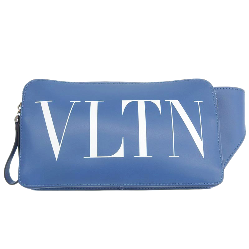 ヴァレンティノ VALENTINO ボディバッグ ベルトバッグ レザー ブルー 中古 OB1789