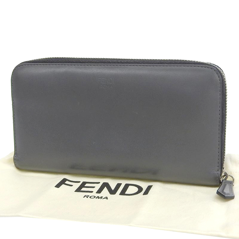 http://フェンディ%20FENDI%20長財布%20ラウンドファスナー%20モンスター%20バグズアイ%20レザー%20グレー%207M0210%20中古%20OBB0547