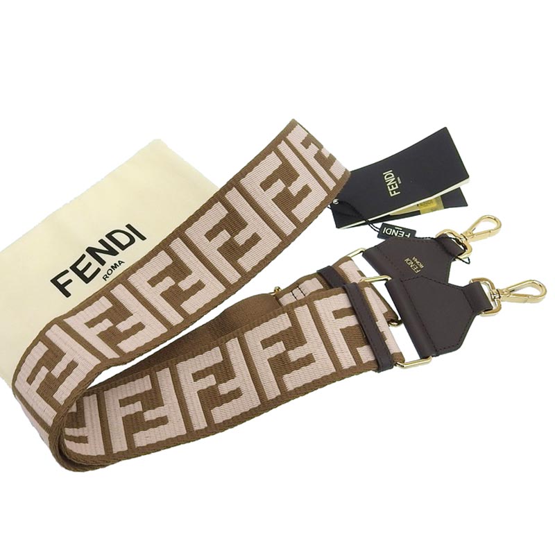 http://フェンディ%20FENDI%20ストラップユー%20ショルダーストラップ%20ズッカ%20キャンバス%20レザー%20ブラウン%20ピンク%208AV134%20美品%20OBB0554