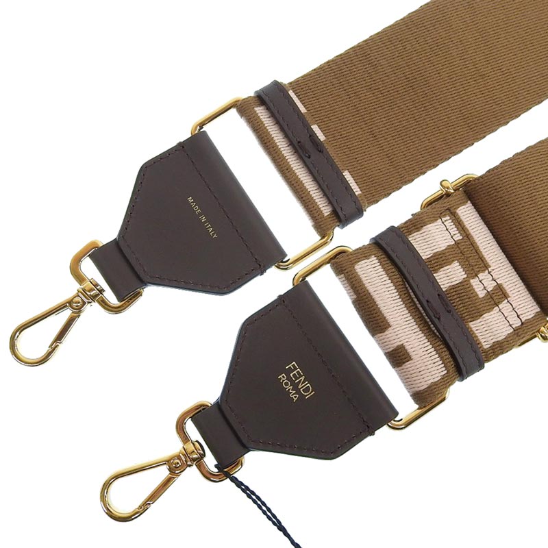 http://フェンディ%20FENDI%20ストラップユー%20ショルダーストラップ%20ズッカ%20キャンバス%20レザー%20ブラウン%20ピンク%208AV134%20美品%20OBB0554