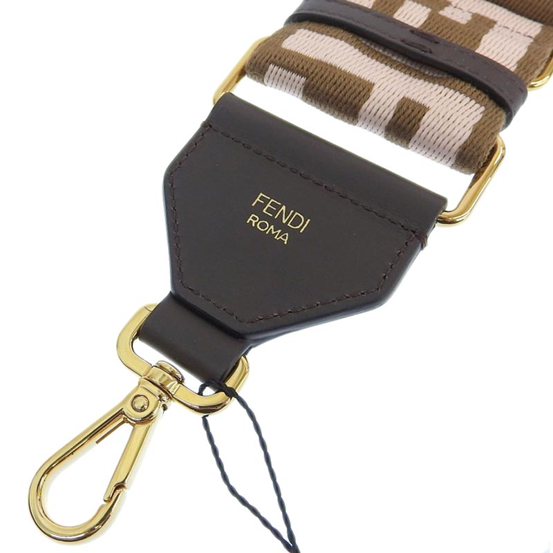 http://フェンディ%20FENDI%20ストラップユー%20ショルダーストラップ%20ズッカ%20キャンバス%20レザー%20ブラウン%20ピンク%208AV134%20美品%20OBB0554