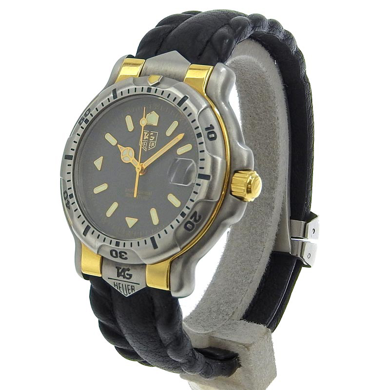 http://タグホイヤー%20TAG%20HEUER%206000シリーズ%20メンズ%20クォーツ%20腕時計%20SS/K18/革%20グレー文字盤%20WH1152%20中古%20OW0422