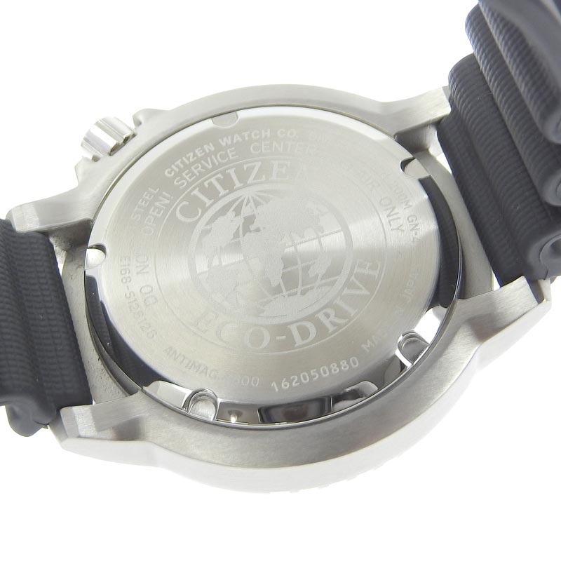 http://シチズン%20CITIZEN%20ダイバーズウォッチ%20エコドライブ%20メンズ%20ソーラー%20腕時計%20SS/ラバー%20ブラック文字盤%20S126126%20美品%20OW0425