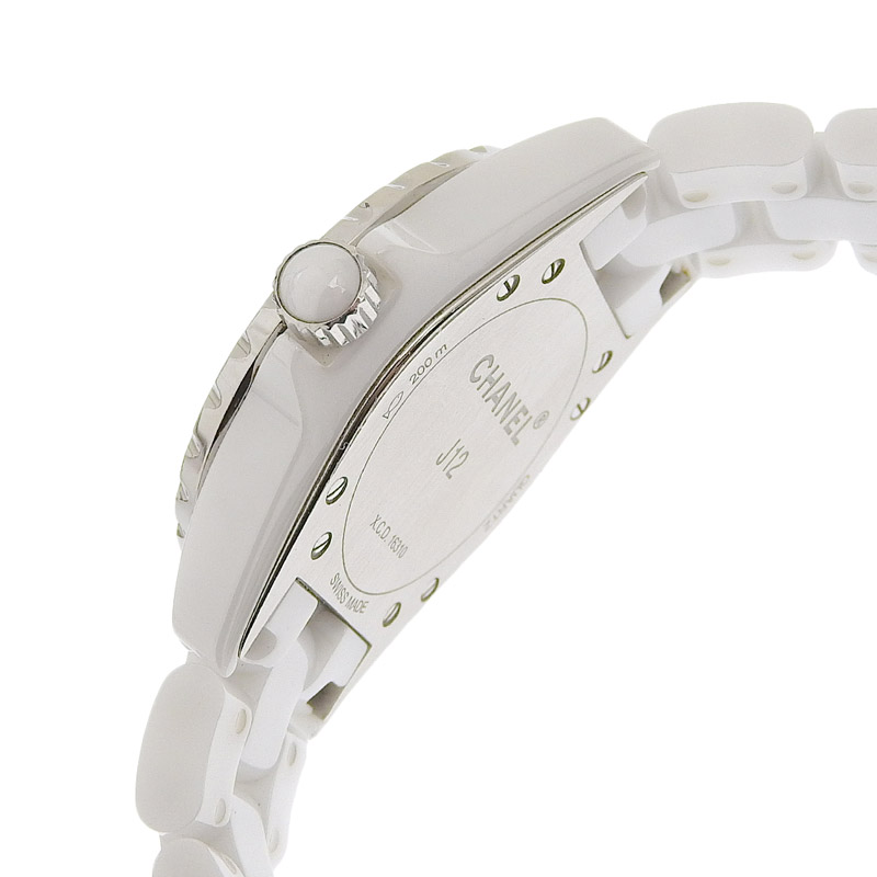 http://シャネル%20CHANEL%20J12%20レディース%20クォーツ%20腕時計%20セラミック/SS%2012Pダイヤモンド%20ホワイト文字盤%20H1628%20中古%20CH0915
