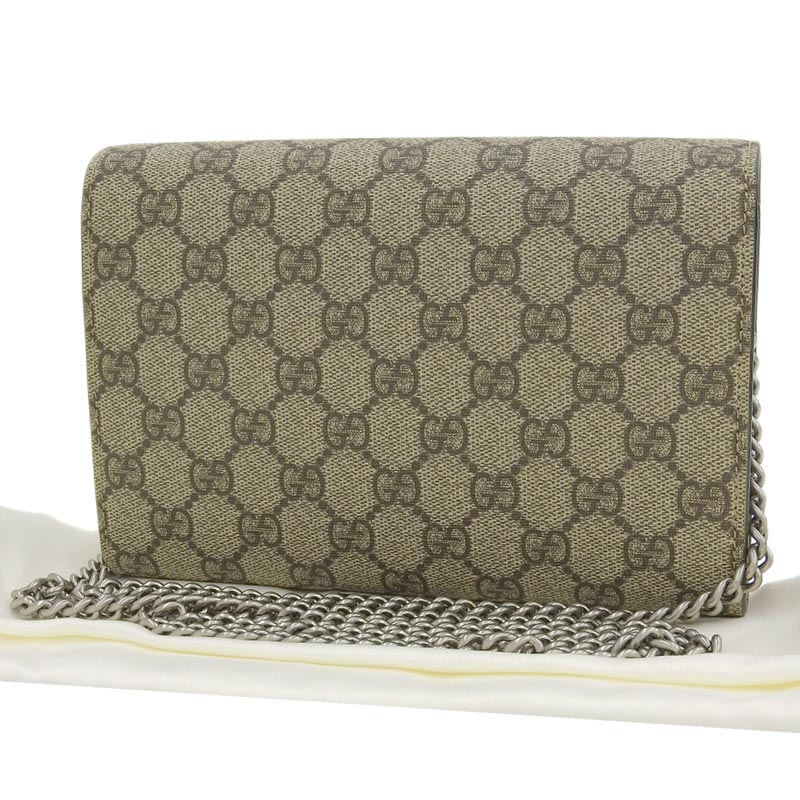 http://グッチ%20GUCCI%20GGスプリーム%20ディオニュソス%20チェーンショルダーバッグ%20チェーンウォレット%20ベージュ/エボニー%20401231%20中古%20GU0573