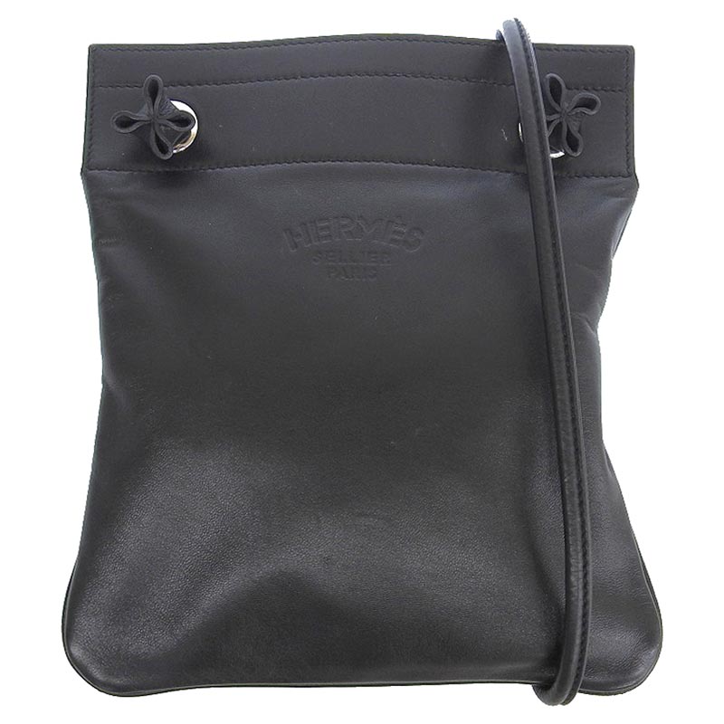 エルメス HERMES アリーヌミニ ショルダーバッグ スイフト ブラック U刻印 2022年 中古 HE0925