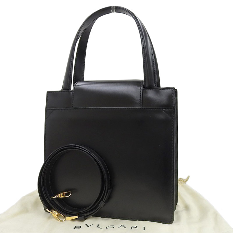 http://ブルガリ%20BVLGARI%202WAYバッグ%20ハンドバッグ%20ショルダーバッグ%20レザー%20ブラック%20中古%20OB1726