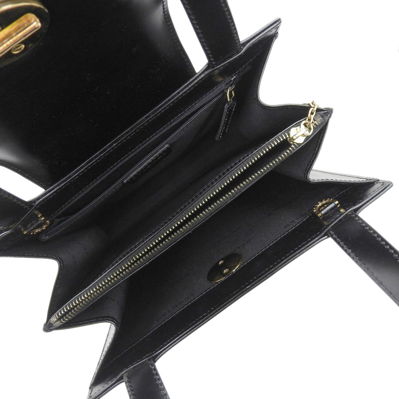 http://ブルガリ%20BVLGARI%202WAYバッグ%20ハンドバッグ%20ショルダーバッグ%20レザー%20ブラック%20中古%20OB1726