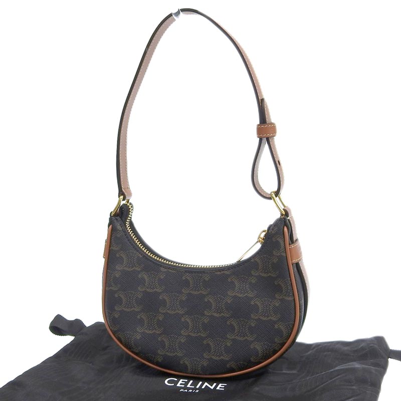 http://セリーヌ%20CELINE%20ミニ%20アヴァ%20ハンドバッグ%20ショルダーバッグ%20トリオンフキャンバス/レザー%20タン%2010I602DS1.04LU%20美品%20OB1793