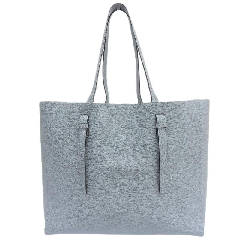 ヴァレクストラ Valextra ソフトトート トートバッグ レザー ブルーグレー 中古 OB1796