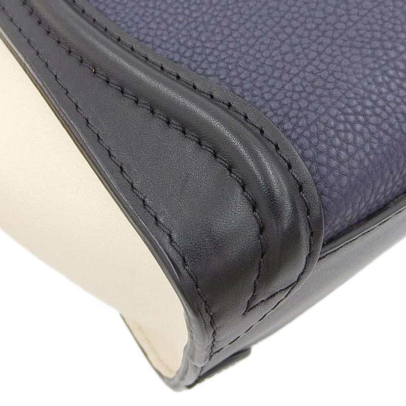 http://セリーヌ%20CELINE%20ラゲージ%20ナノショッパー%202WAY%20ハンドバッグ%20ショルダーバッグ%20レザー%20ネイビー/ブラック/ホワイト%20中古%20OB1798