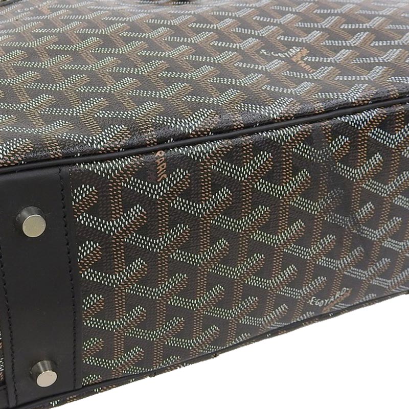 http://ゴヤール%20GO%20YARD%20アンバサードMM%20ビジネスバッグ%20ブリーフケース%20PVC/レザー%20ブラック/ブラウン%20中古%20OB1800