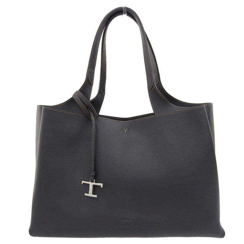 トッズ TOD'S タイムレス トートバッグ レザー ブラック 中古 OB1805