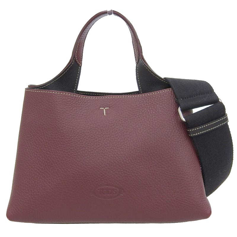 トッズ TOD'S 2WAYバッグ ハンドバッグ ショルダーバッグ レザー ボルドー 中古 OB1806