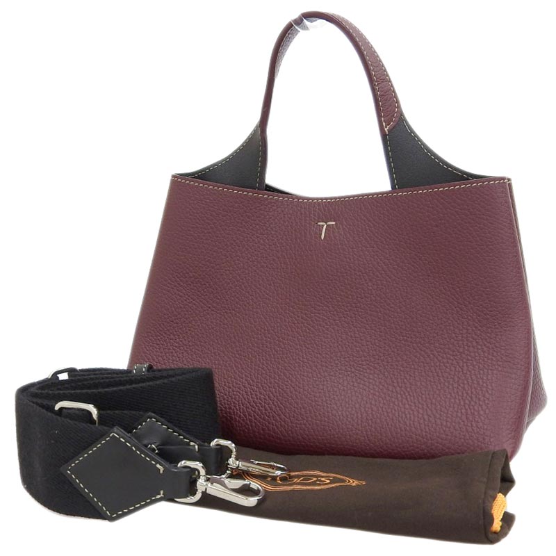 http://トッズ%20TOD'S%202WAYバッグ%20ハンドバッグ%20ショルダーバッグ%20レザー%20ボルドー%20中古%20OB1806