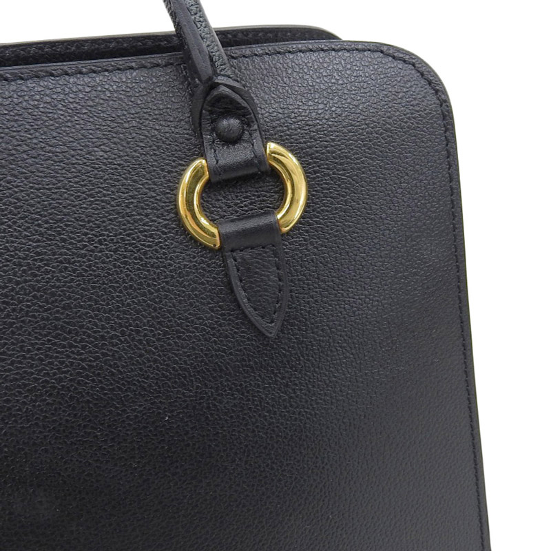 http://デルボー%20DELVAUX%20セピア%20トートバッグ%20ハンドバッグ%20レザー%20ブラック%20中古%20OB1809