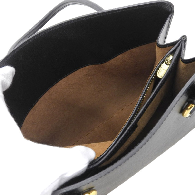 http://デルボー%20DELVAUX%20セピア%20トートバッグ%20ハンドバッグ%20レザー%20ブラック%20中古%20OB1809