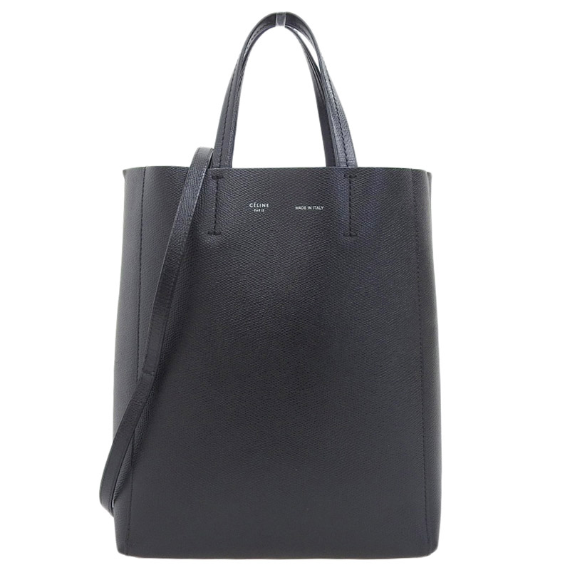 セリーヌ CELINE バーティカルカバ スモール 2WAYバッグ トートバッグ ショルダーバッグ レザー ブラック 中古 OB1812