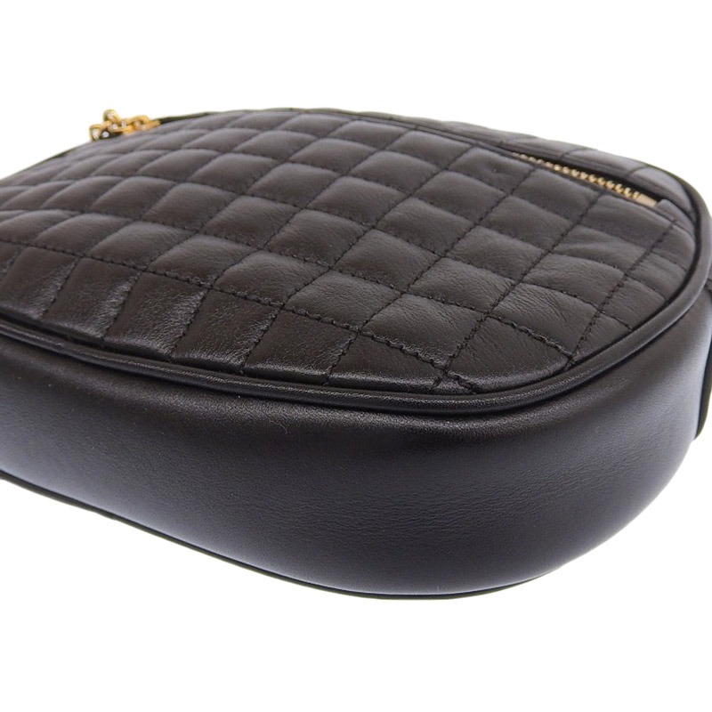 http://セリーヌ%20CELINE%20ショルダーバッグ%20ポシェット%20レザー%20ブラック%20中古%20OB1828