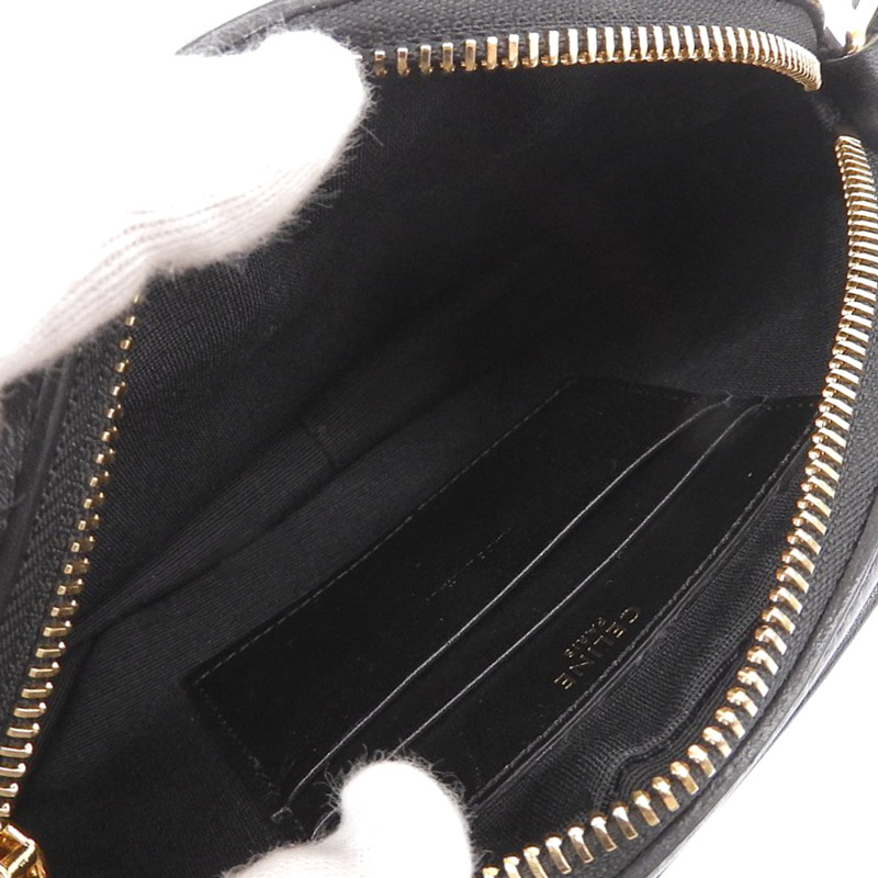 http://セリーヌ%20CELINE%20ショルダーバッグ%20ポシェット%20レザー%20ブラック%20中古%20OB1828