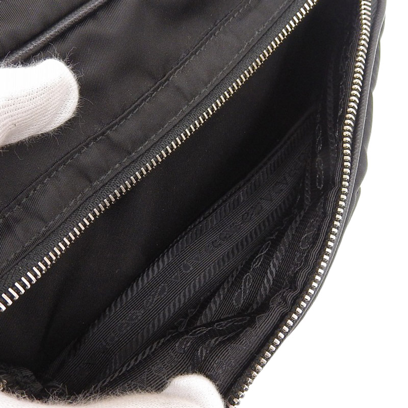http://プラダ%20PRADA%20ショルダーバッグ%20ポシェット%20ナイロン/レザー%20ブラック%201BH010%20中古%20OB1830