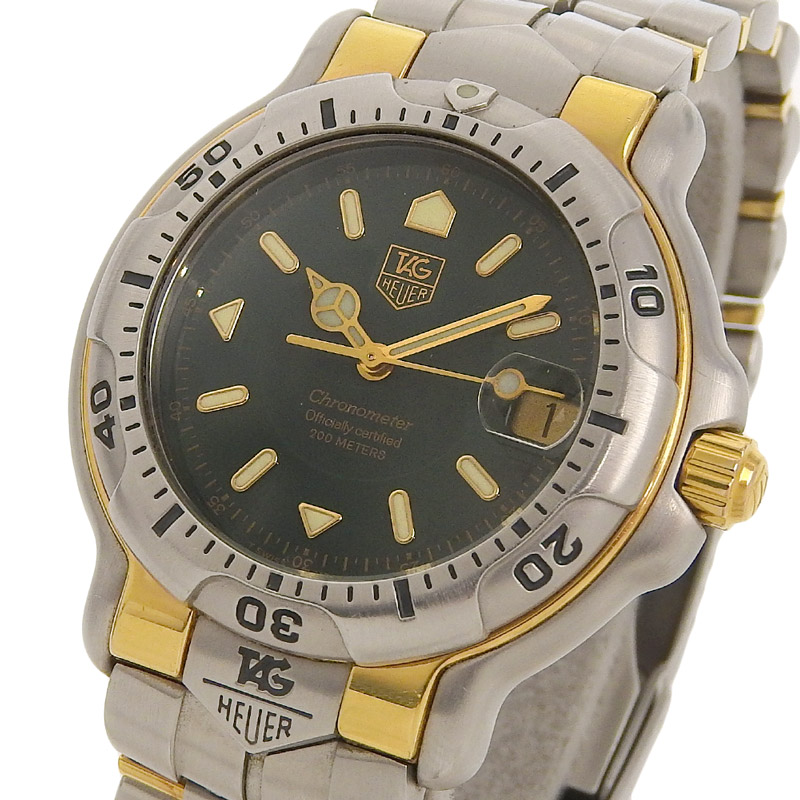 http://タグホイヤー%20TAG%20HEUER%206000シリーズ%20メンズ%20自動巻き%20腕時計%20SS/K18%20グリーン文字盤%20WH5153-K1%20中古%20OW0423