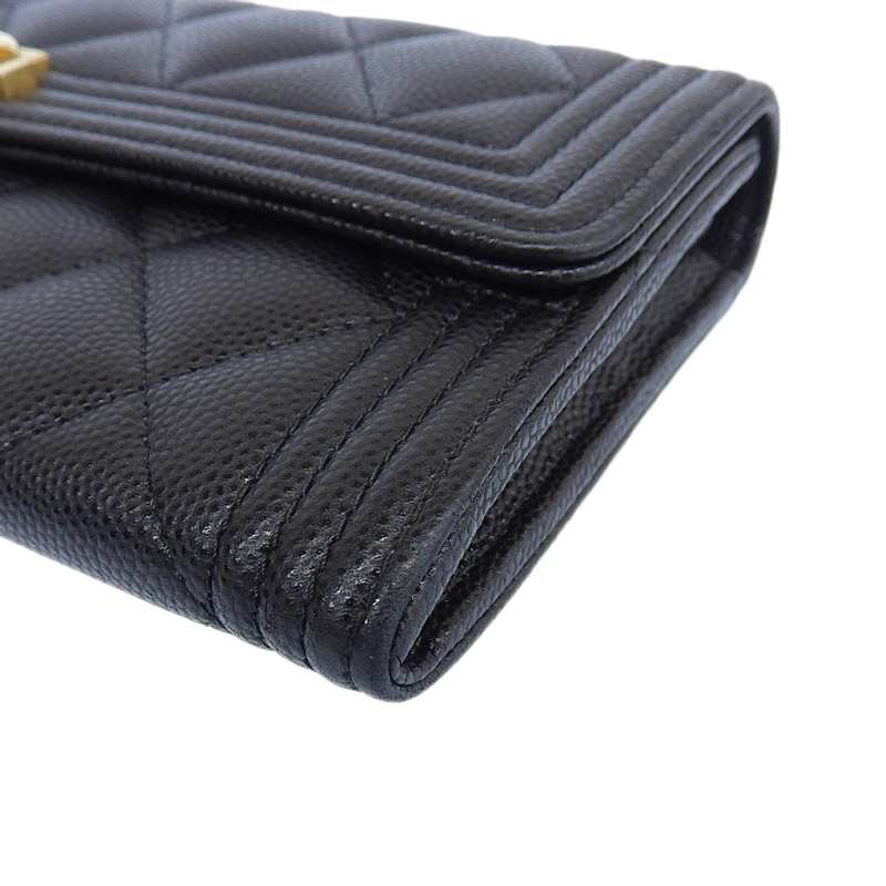 http://シャネル%20CHANEL%20ボーイシャネル%20長財布%20キャビアスキン%20ブラック%20A80286%2031番台%20中古%20CH0920