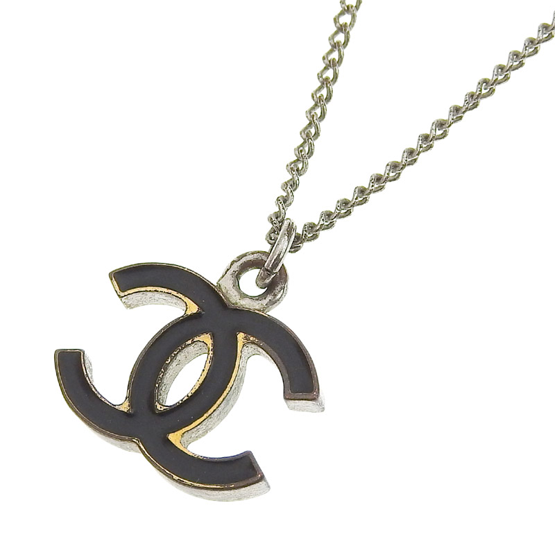 シャネル CHANEL ネックレス ココマーク シルバー色/ブラック 06V 中古 CH0925