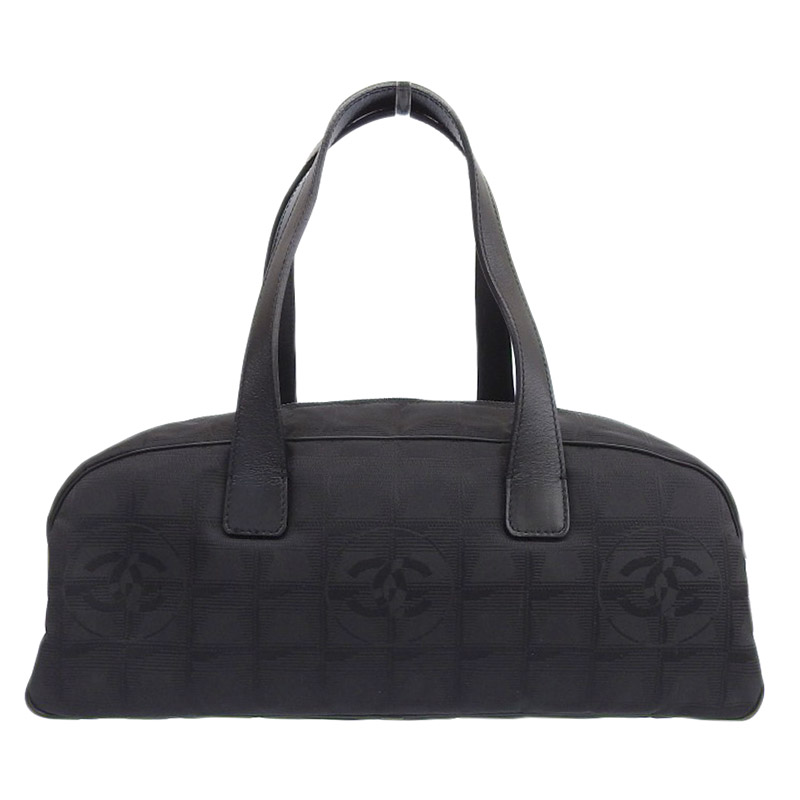 シャネル CHANEL ニュートラベルライン ミニボストン ハンドバッグ ナイロン/レザー ブラック 6番台 中古 CH0926