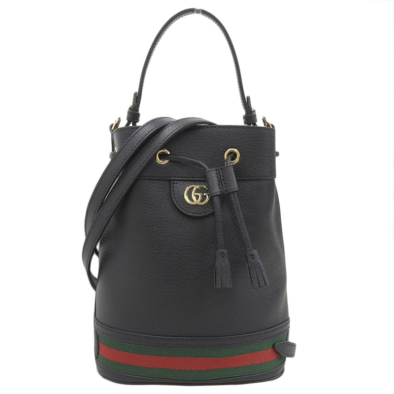 グッチ GUCCI オフィディア スモールバケット 2WAYバッグ ハンドバッグ ショルダーバッグ レザー ブラック 719884 美品 GU0577
