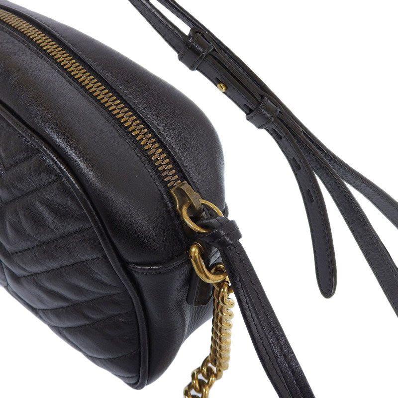 http://グッチ%20GUCCI%20GGマーモント%20キルティング%20スモール%20ショルダーバッグ%20レザー%20ブラック%20447632%20中古%20GU0588