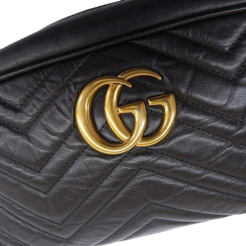 http://グッチ%20GUCCI%20GGマーモント%20キルティング%20スモール%20ショルダーバッグ%20レザー%20ブラック%20447632%20中古%20GU0588