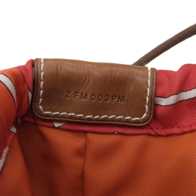http://エルメス%20HERMES%20フールビ25%20ポーチ%20バッグインバッグ%20シルク/ナイロン/レザー%20レッド系マルチカラー%20中古%20HE0932