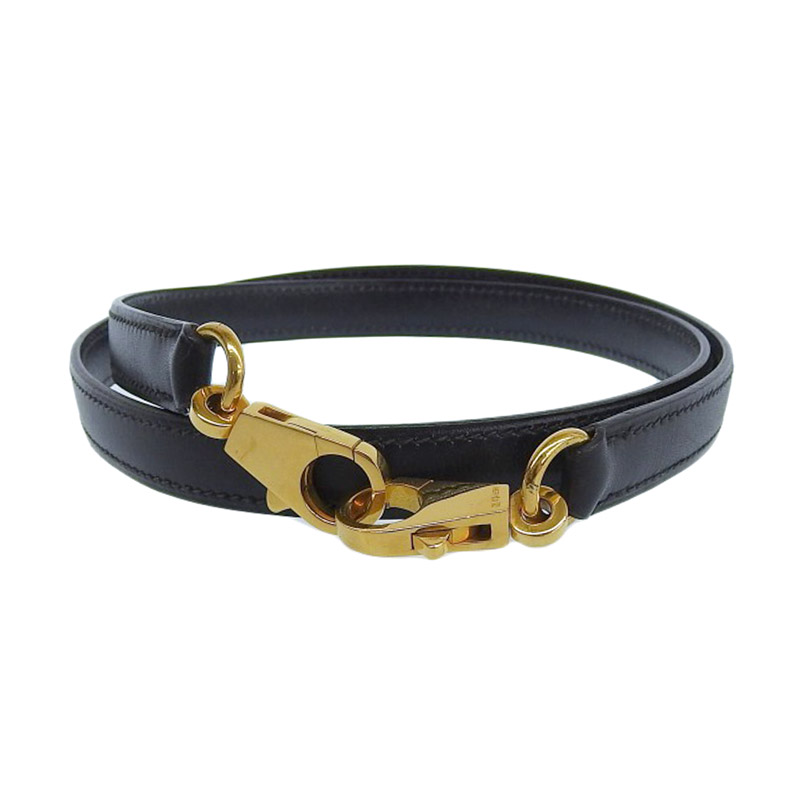 エルメス HERMES ケリー・ボリード用 ショルダーストラップ レザー GP金具 ブラック 中古 HE0935