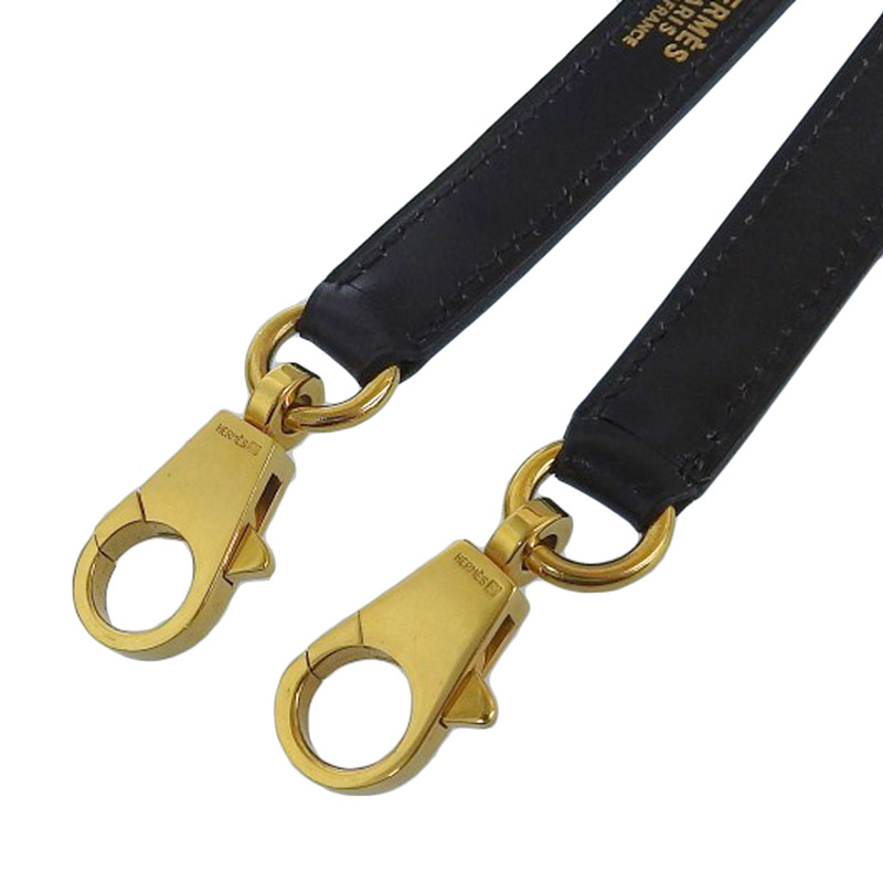 http://エルメス%20HERMES%20ケリー・ボリード用%20ショルダーストラップ%20レザー%20GP金具%20ブラック%20中古%20HE0935