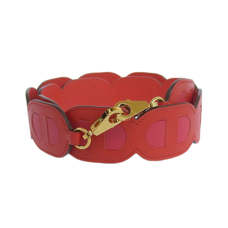 エルメス HERMES マイヨン シェーヌダンクル ショルダーストラップ レザー GP金具 レッド/ピンク Y刻印 2020年 中古 HE0936