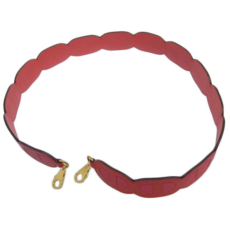 http://エルメス%20HERMES%20マイヨン%20シェーヌダンクル%20ショルダーストラップ%20レザー%20GP金具%20レッド/ピンク%20Y刻印%202020年%20中古%20HE0936