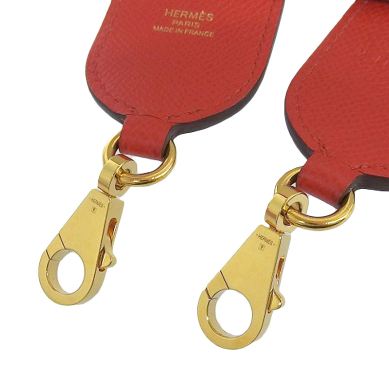 http://エルメス%20HERMES%20マイヨン%20シェーヌダンクル%20ショルダーストラップ%20レザー%20GP金具%20レッド/ピンク%20Y刻印%202020年%20中古%20HE0936