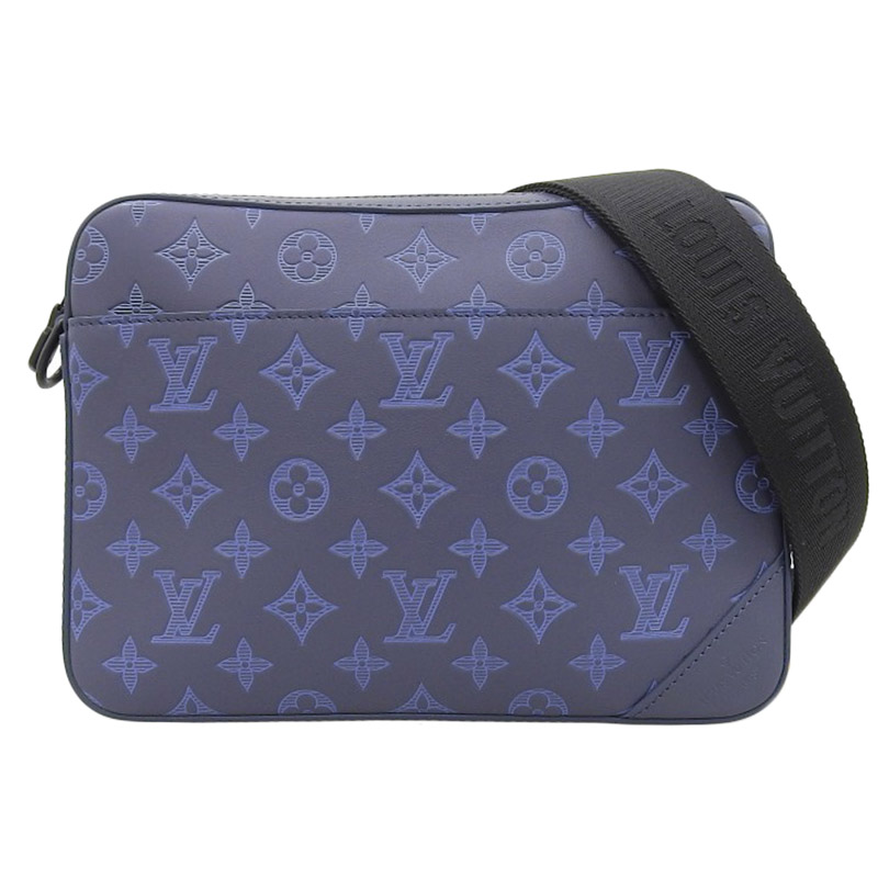 ルイヴィトン LOUIS VUITTON モノグラム・シャドウ デュオ・メッセンジャー ショルダーバッグ ネイビー M45730 中古 LV1574